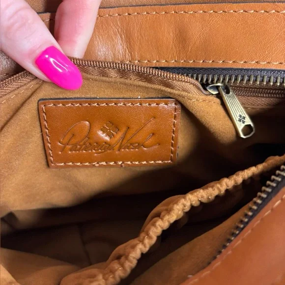 Patricia Nash Tan Leather Satchel Bag Butter Smooth Staple Western - Picture 6 of 14
